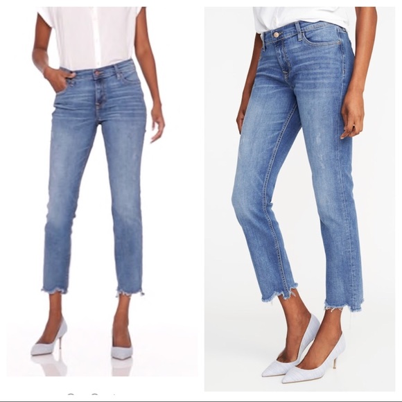 Old Navy Denim - Eco-Friendly Boyfriend Straight Raw-Hem Jeans